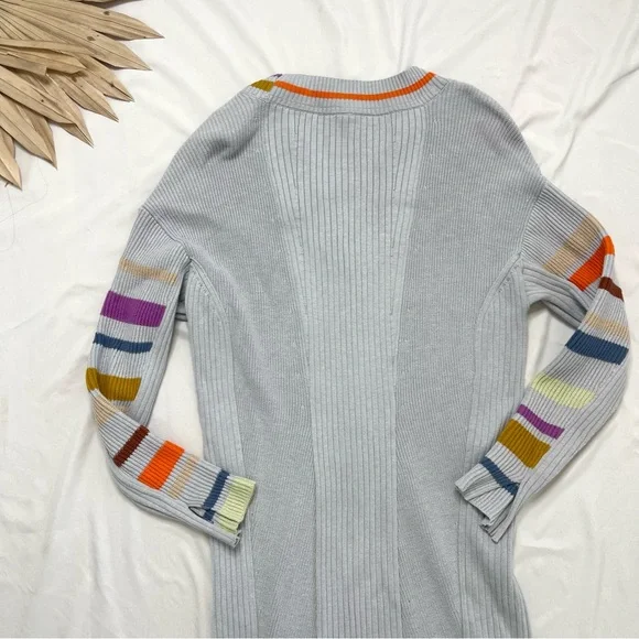 Anthropologie Daily Practice Stripe Sleeve Knit Ribbed Sweater Dress Size Small - Picture 7 of 7